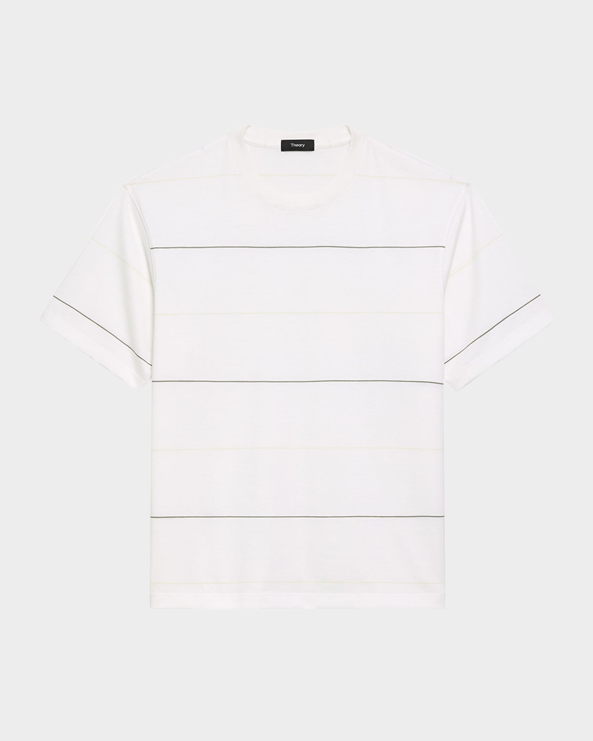 Theory Stripe Relaxed Pima Cotton T-shirt In White