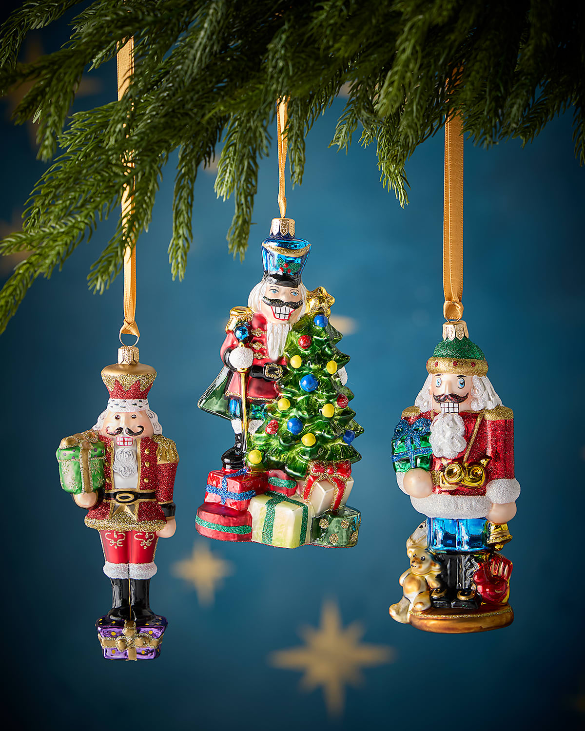 Komozja Assorted Nutcrackers Christmas Ornaments, Set Of 3