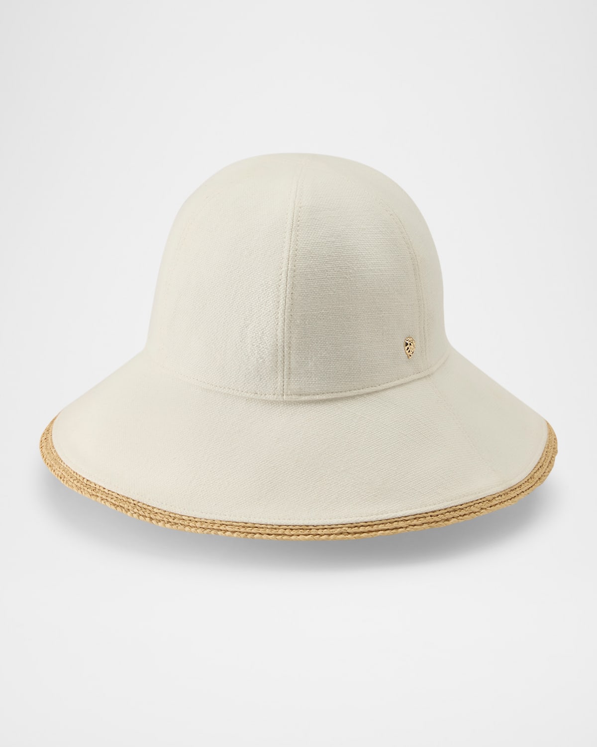 Helen Kaminski Lamassu Paneled Cotton With Raffia Trim Bucket Hat