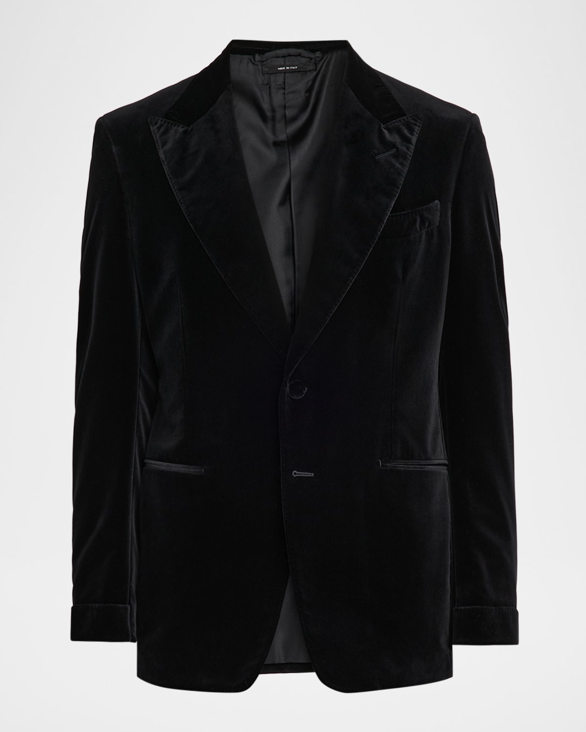 Tom Ford Men's Shelton Velvet Peak Lapel Dinner Jacket In Black