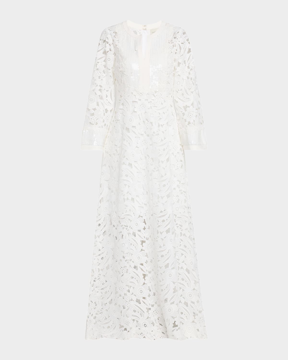 Sachin & Babi Cynthia Sequin-embellished Floral Lace Gown