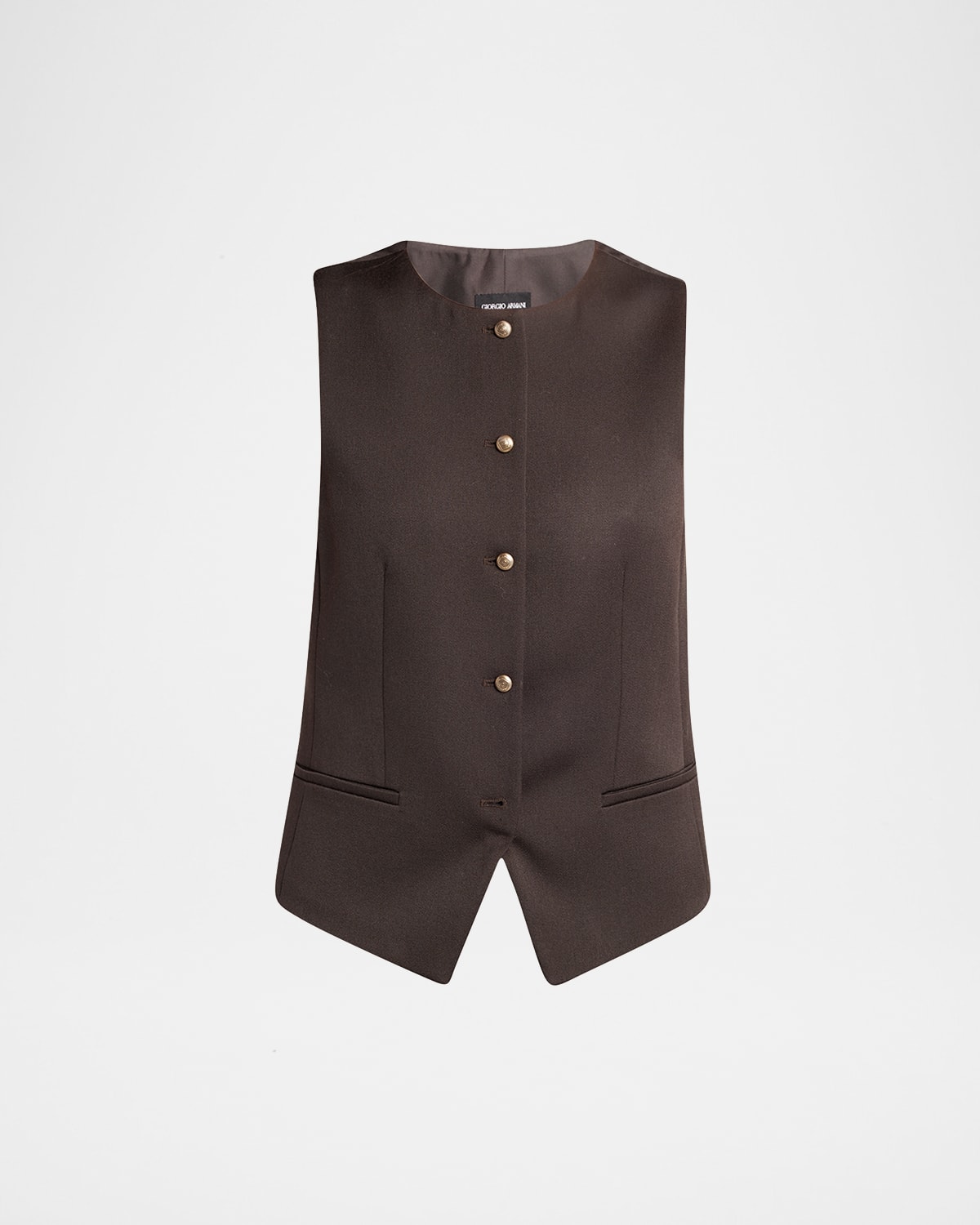Giorgio Armani Single-breasted Wool Vest In Burgundy
