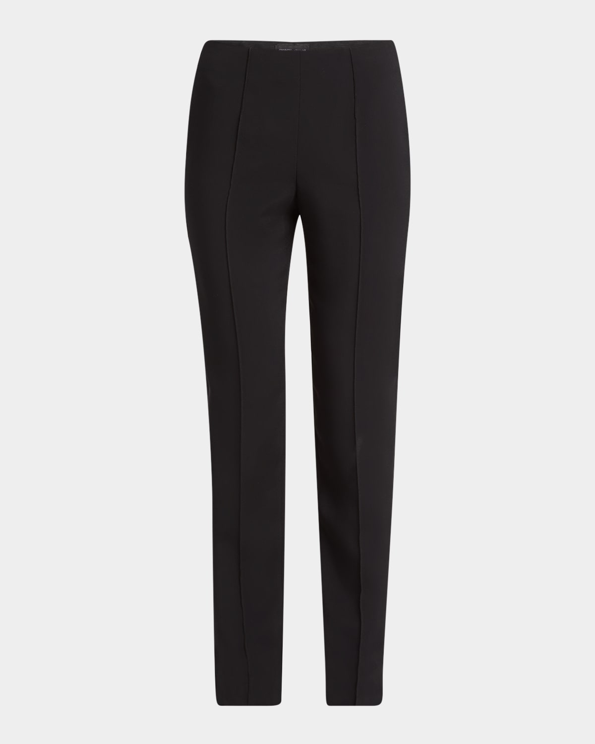 Giorgio Armani Pintuck Slim-leg Cady Trousers In Black
