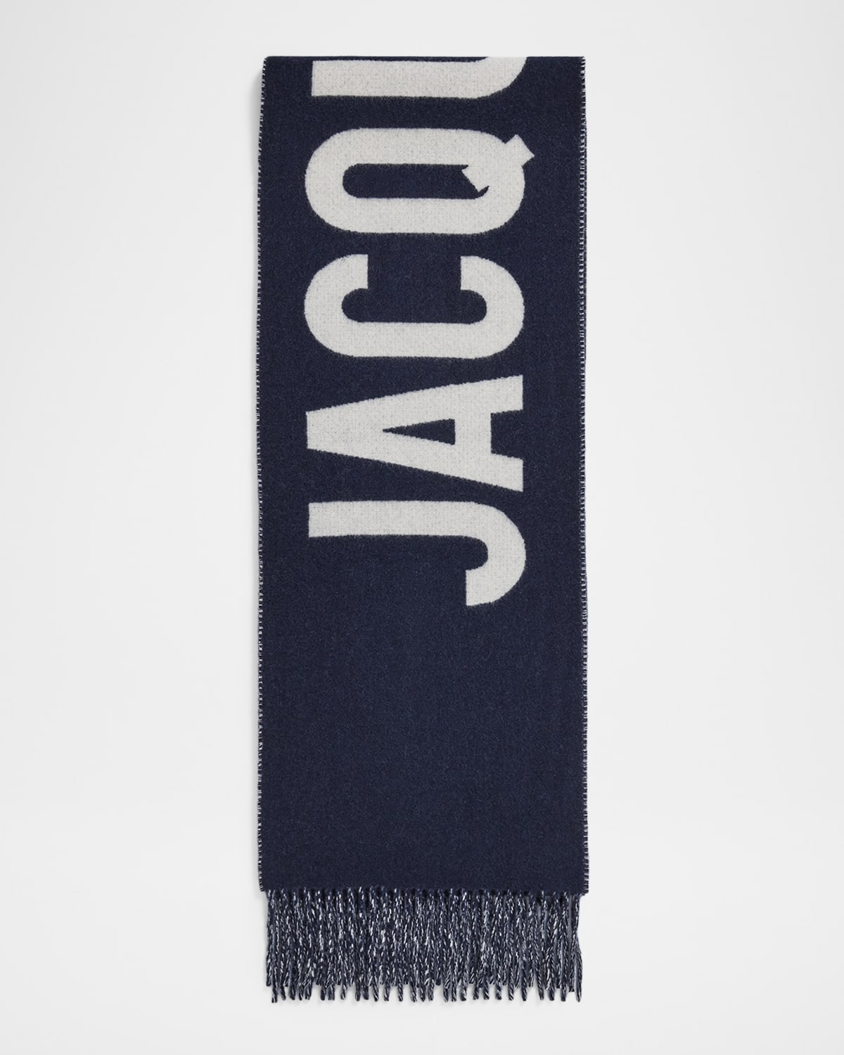 Jacquemus Jacquard Logo Wool Scarf In Brown