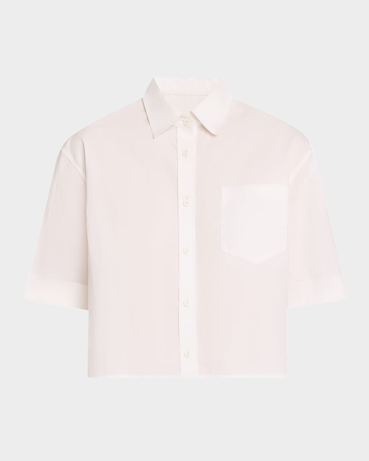Maria Mcmanus Cropped Oversized Button-front Shirt In White