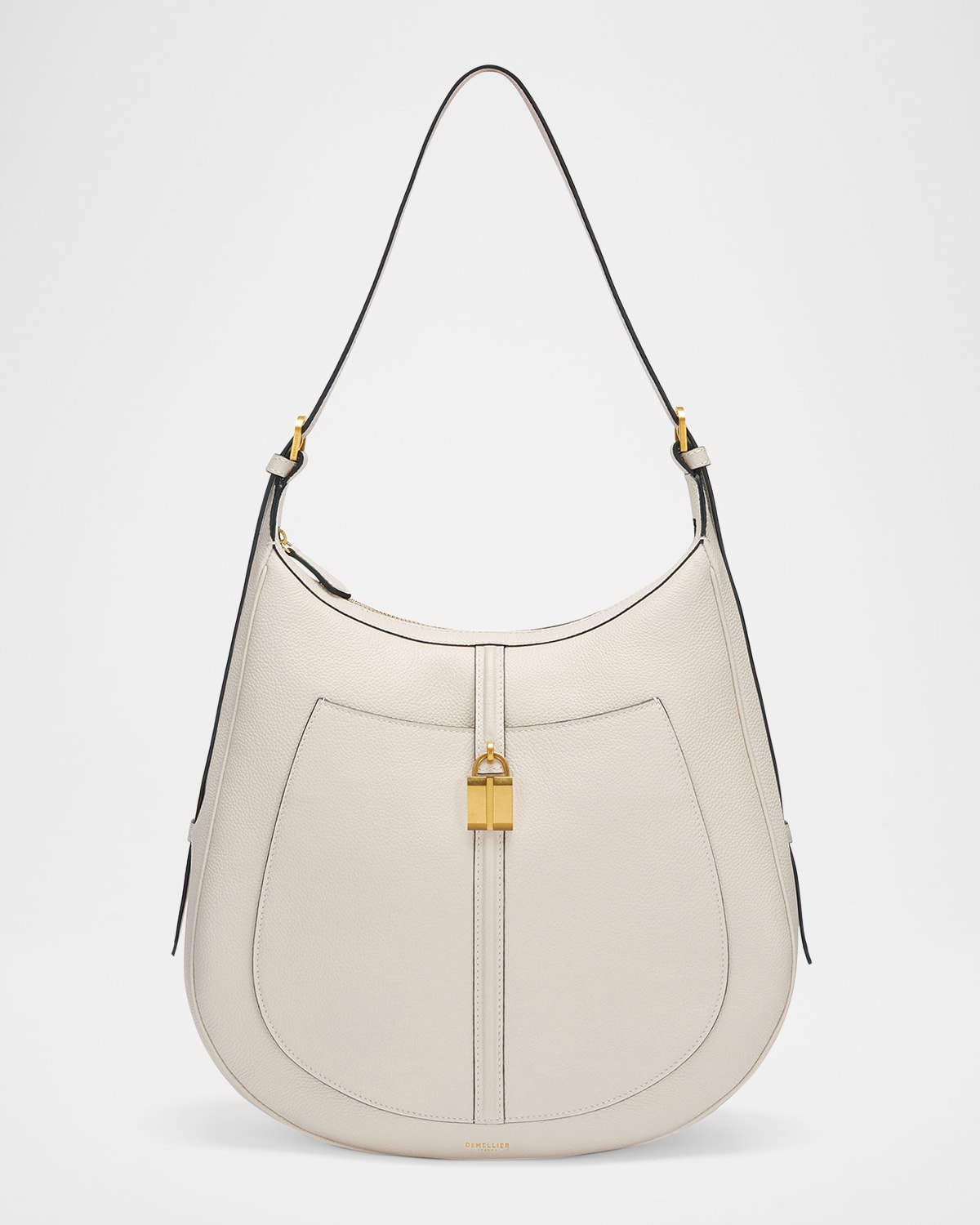 Demellier Siena Crescent Leather Hobo Bag