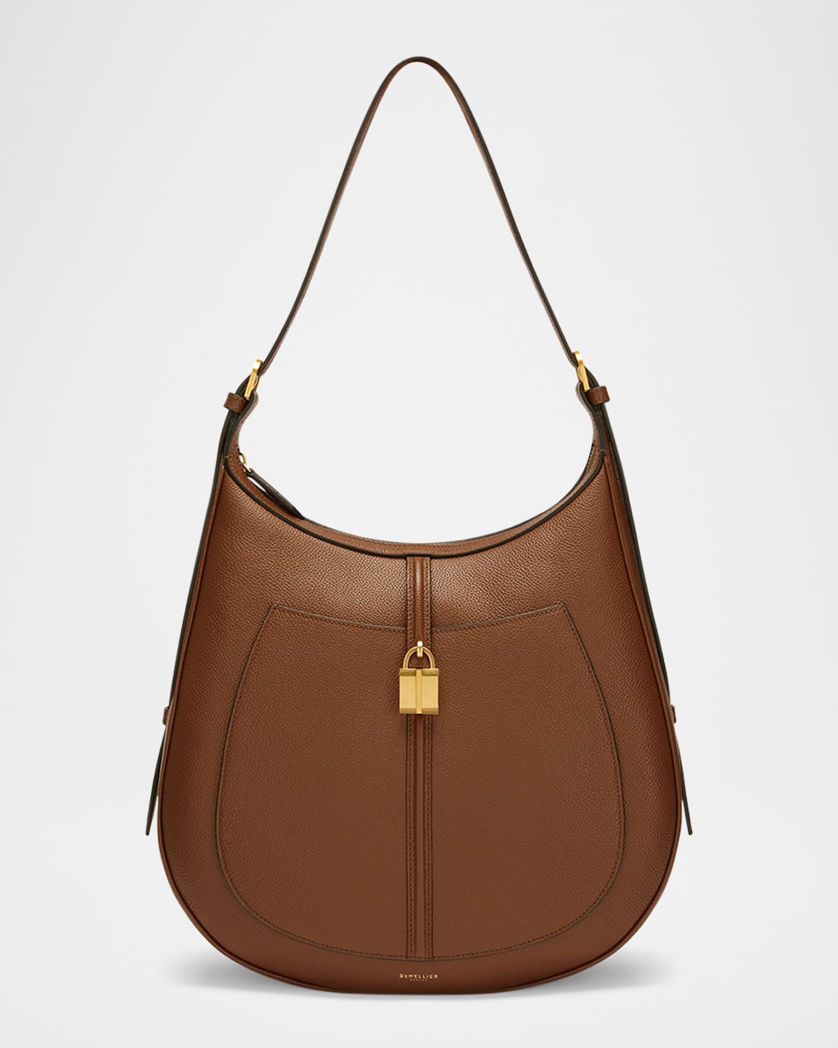 Demellier Siena Crescent Leather Hobo Bag