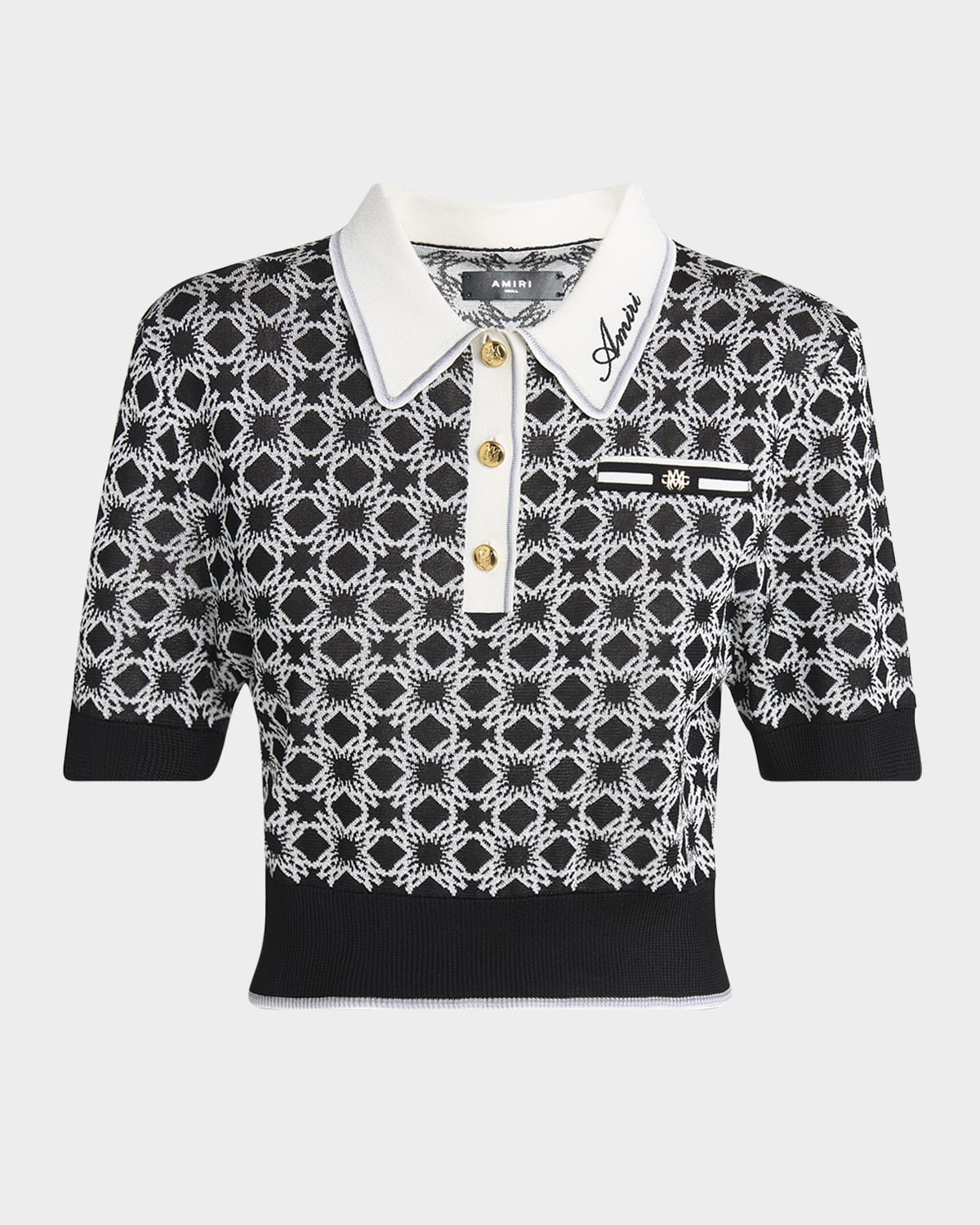 Amiri Ma Quad Cropped Polo In Multi
