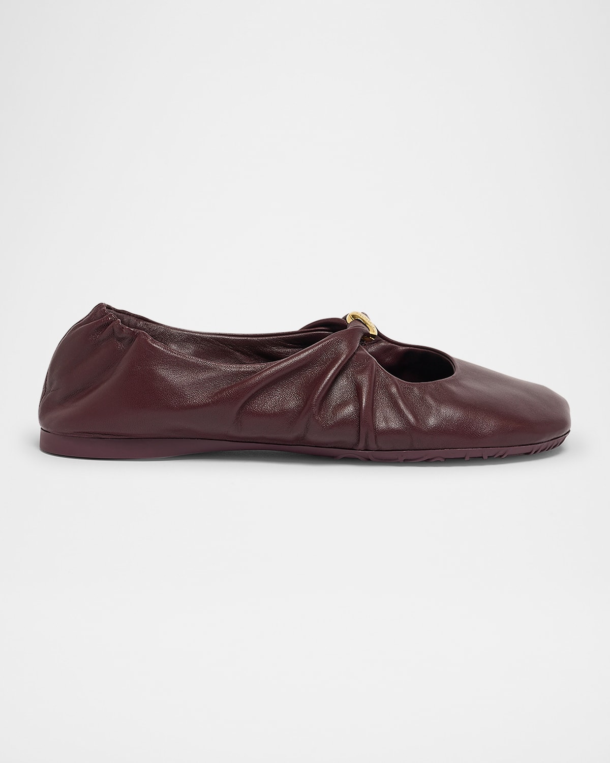 Loewe Pebble Soft Ballerina In Nappa Lambskin In Burgundy