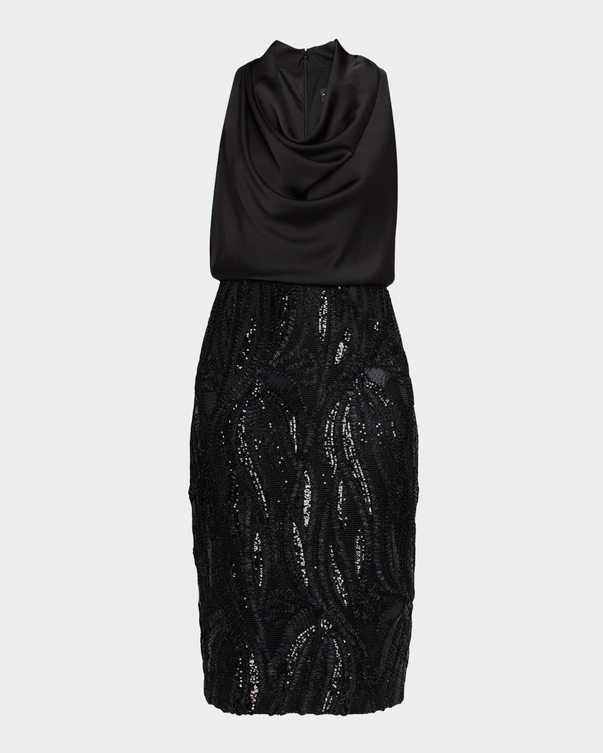 Aidan Mattox 3d Embroidered Sleeveless Cocktail Dress In Black