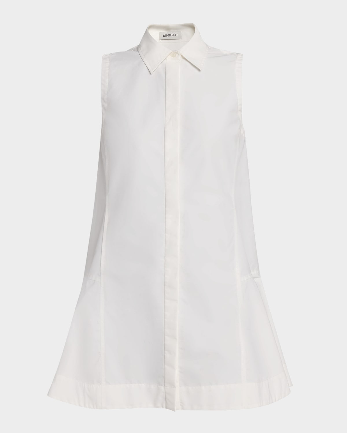 Simkhai Maggie Pleated Shirtdress In White