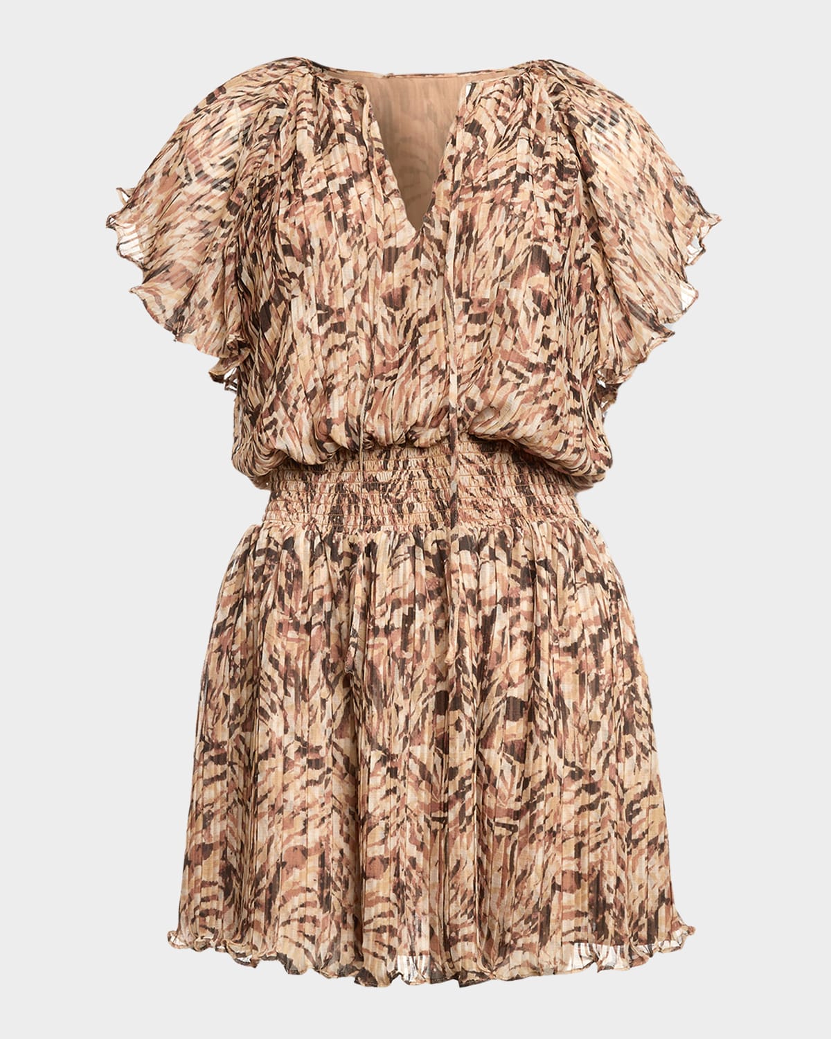 Ramy Brook Felicia Short Sleeve Smocked Mini Dress