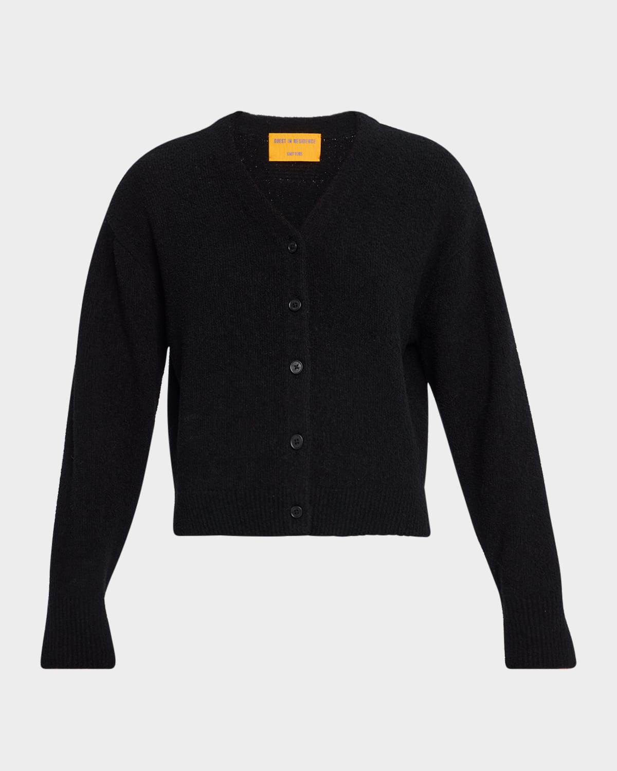 Guest In Residence Boucle Collegiate Cardigan In Black