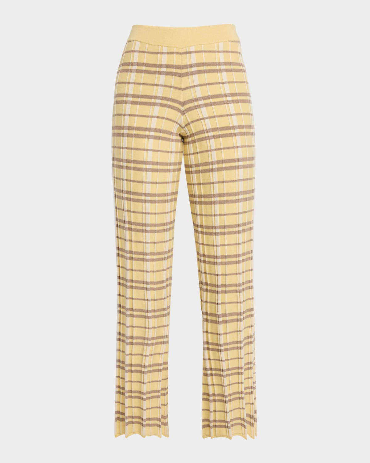 Guest In Residence Plaid Flare Pants In Yellow