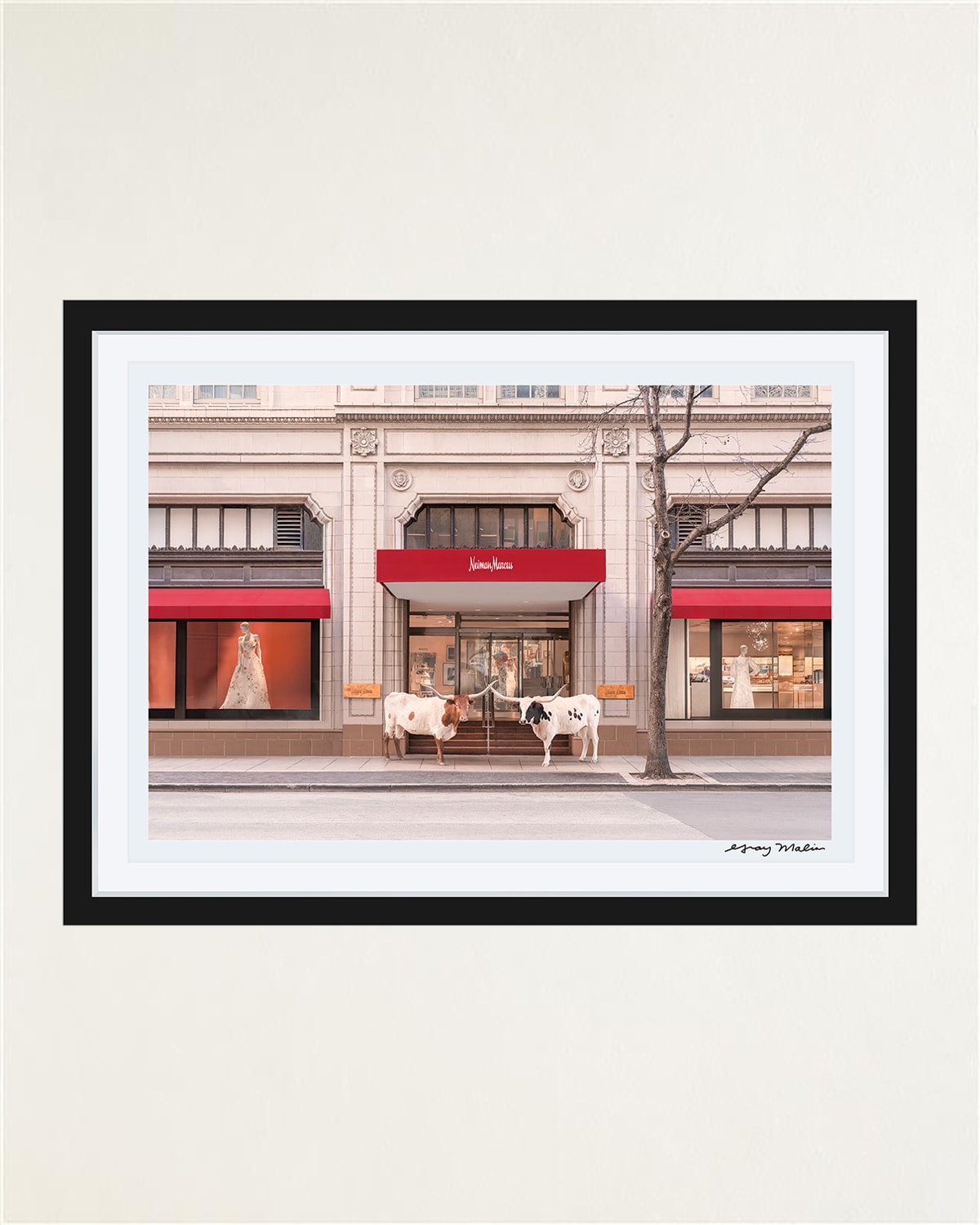Gray Malin The Longhorns, Neiman Marcus, Downtown Dallas Framed Fine Art Photography Print