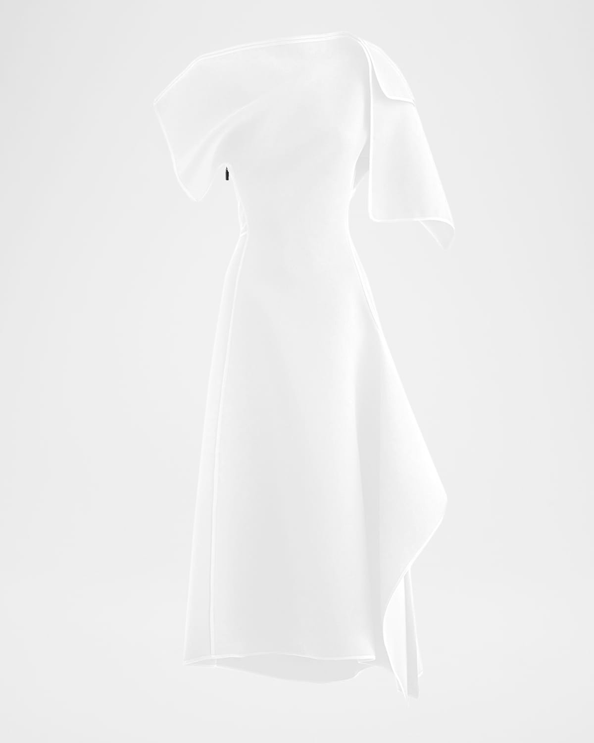 Maticevski Diadem Off-the-shoulder Short-sleeve Midi Dress In White