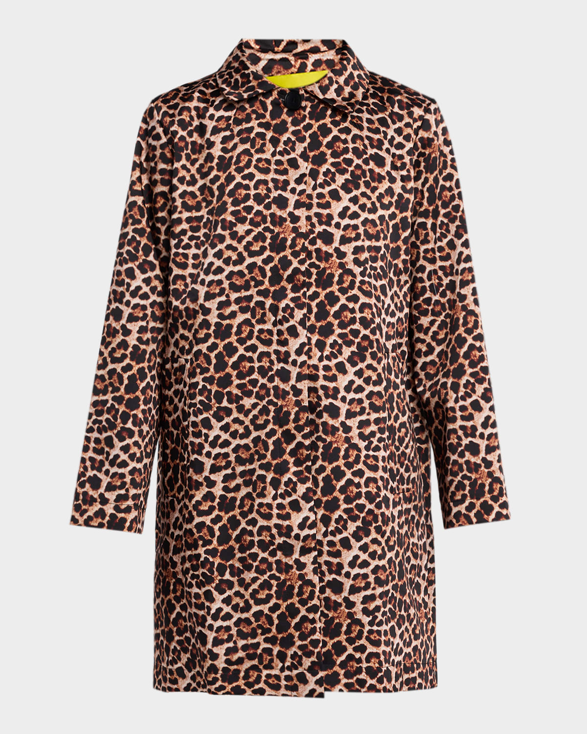 Marques' Almeida Leopard-print Bonded Satin Overcoat In Neutral