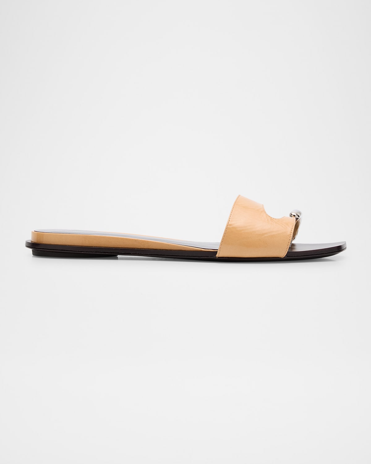 Tory Burch Pierced Leather Toe Ring Flat Sandals