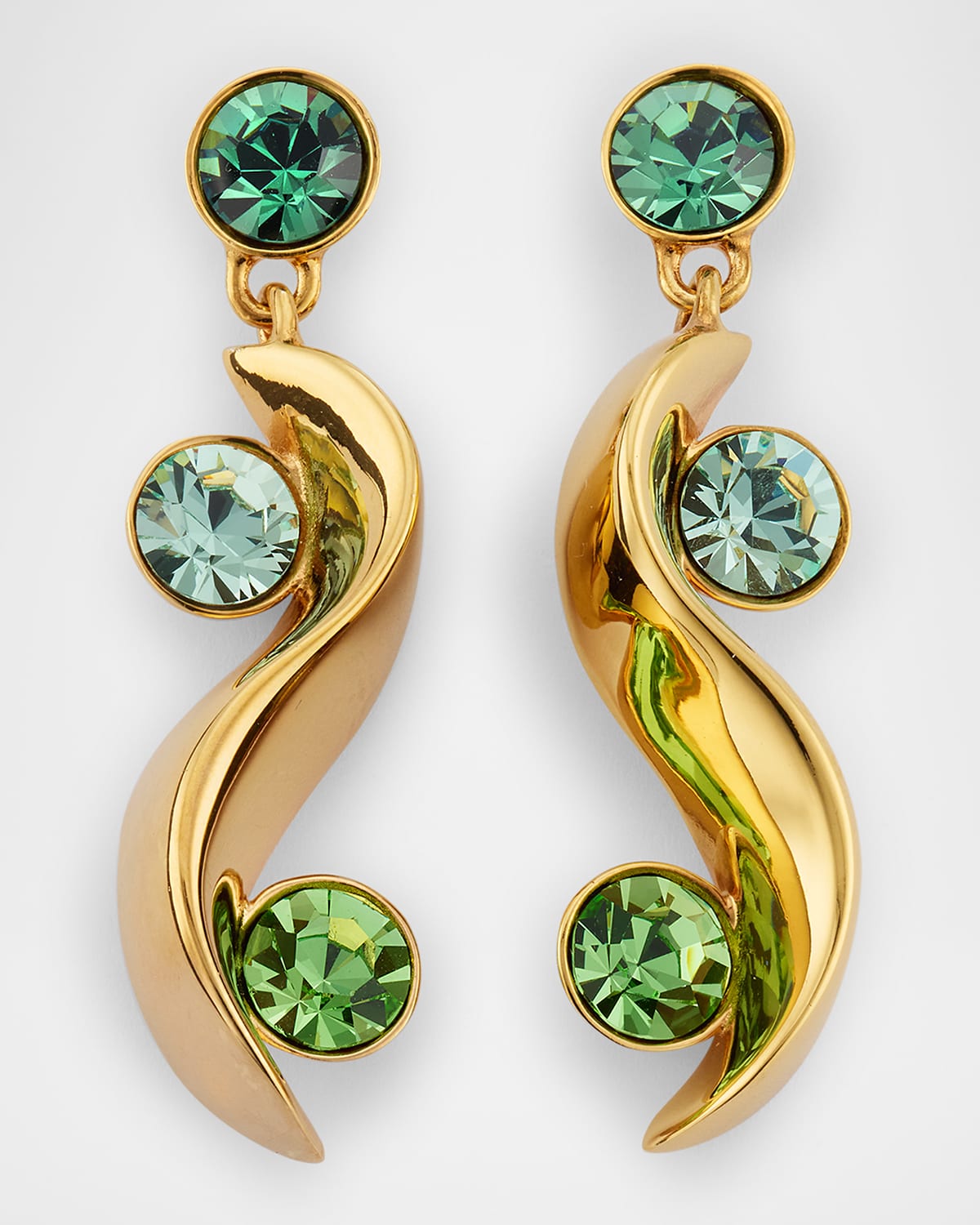 Crystal Wave Drop Earrings