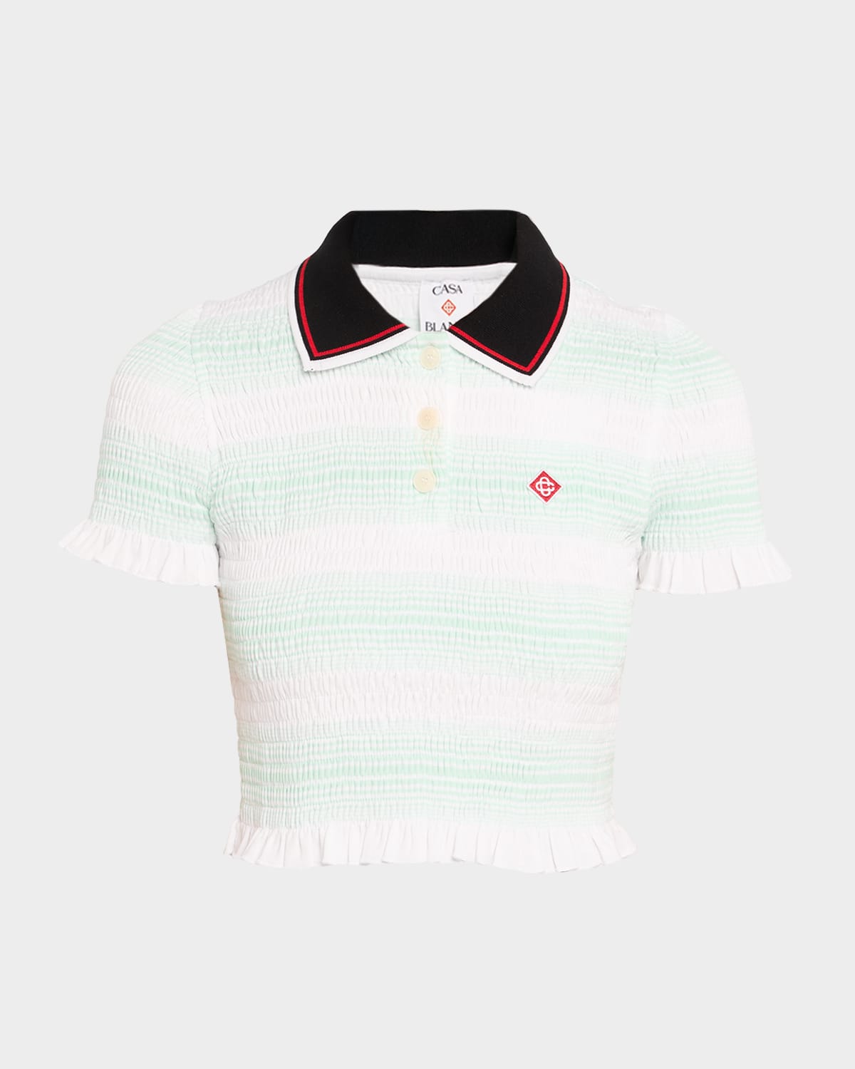Casablanca Short-sleeved Cotton Sweater With Contrasting Details