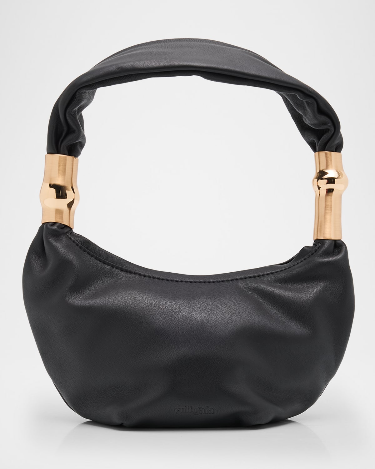 Cult Gaia Mealea Leather Shoulder Bag In Black