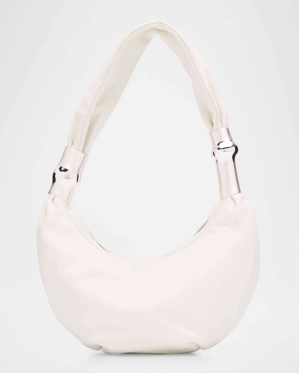 Cult Gaia Mealea Leather Shoulder Bag In White