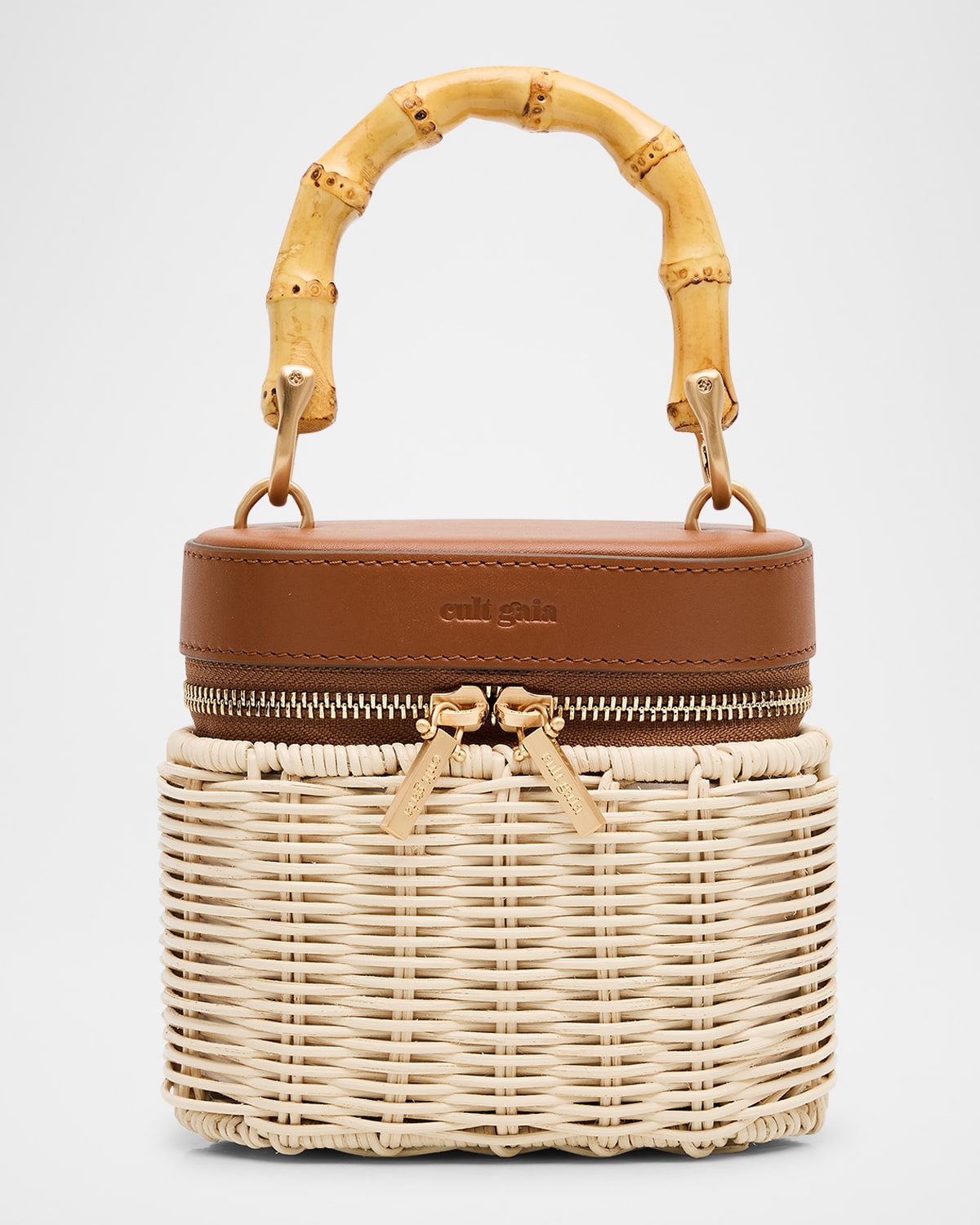 Gwyneth Raffia & Leather Crossbody Bag