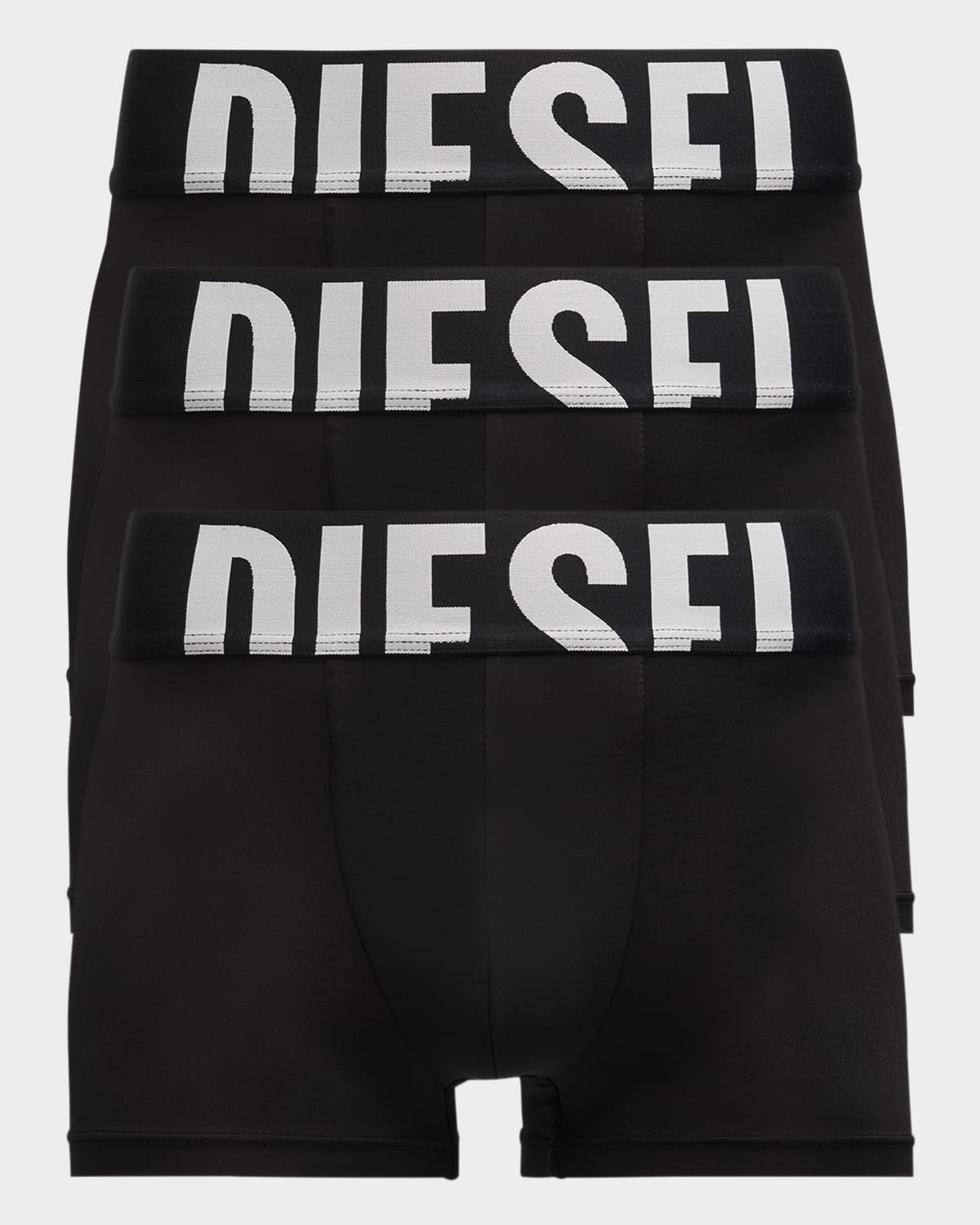 Diesel Men's Damien D-pop Solid 3-pack Boxer Briefs In Black