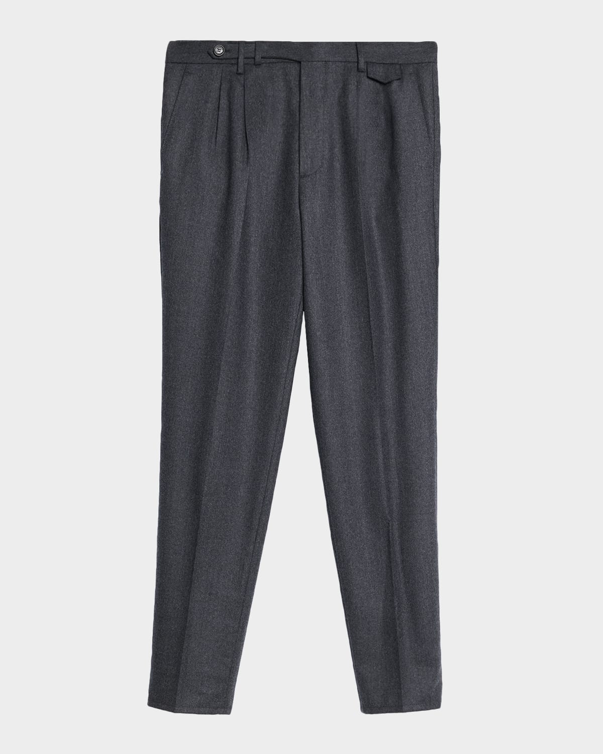 Men's Flannel Extended Waistband Double-Pleated Pants