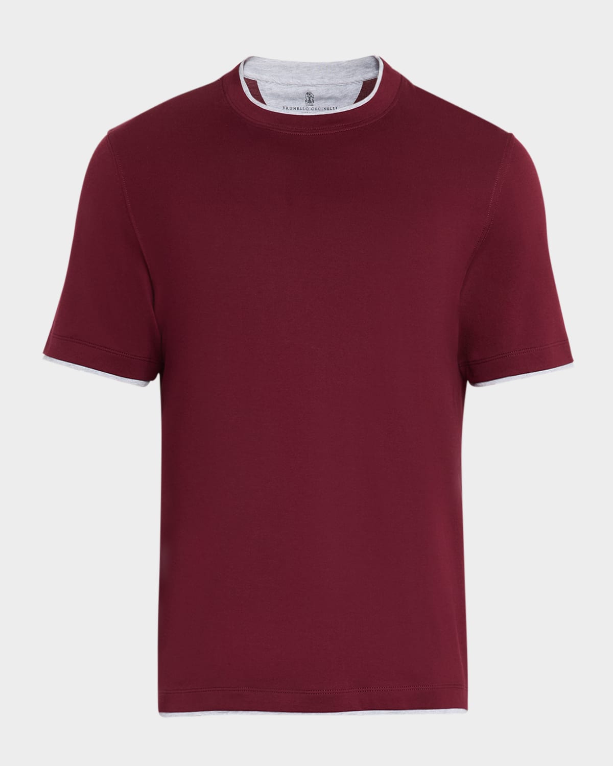 Brunello Cucinelli Crew Neck Plain Design Short Sleeves In Red