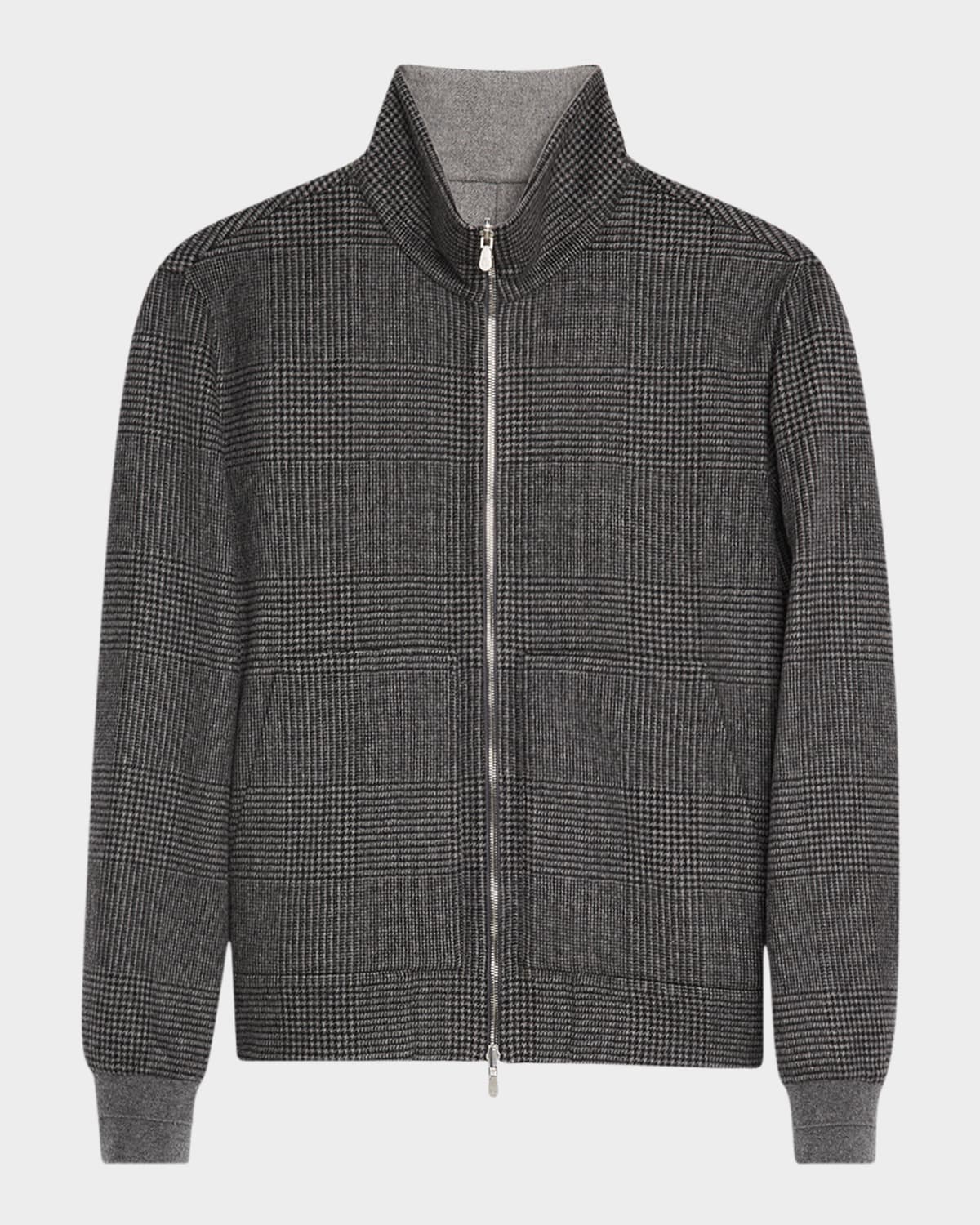 Brunello Cucinelli Cashmere Reversible Bomber Jacket Puffer Jackets Gray In Gray