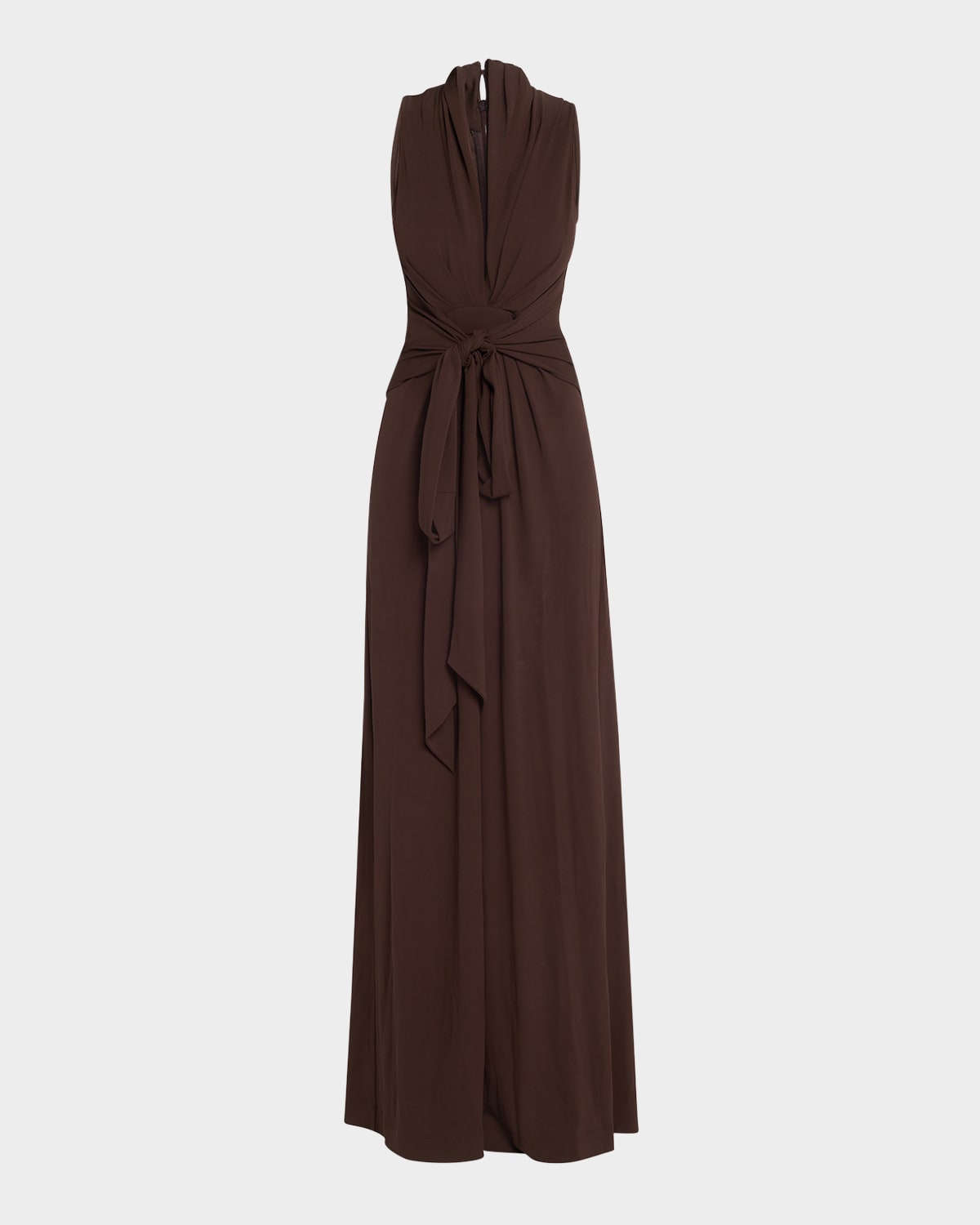 Tie Waist Matte Jersey Palazzo Jumpsuit