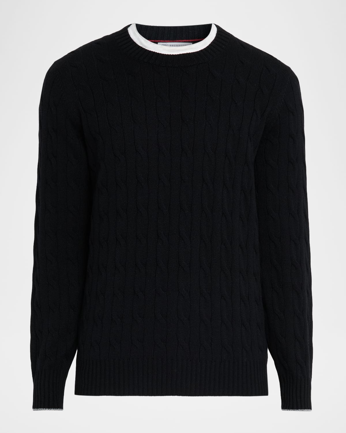 Men's Cashmere Cable Knit Crewneck Sweater