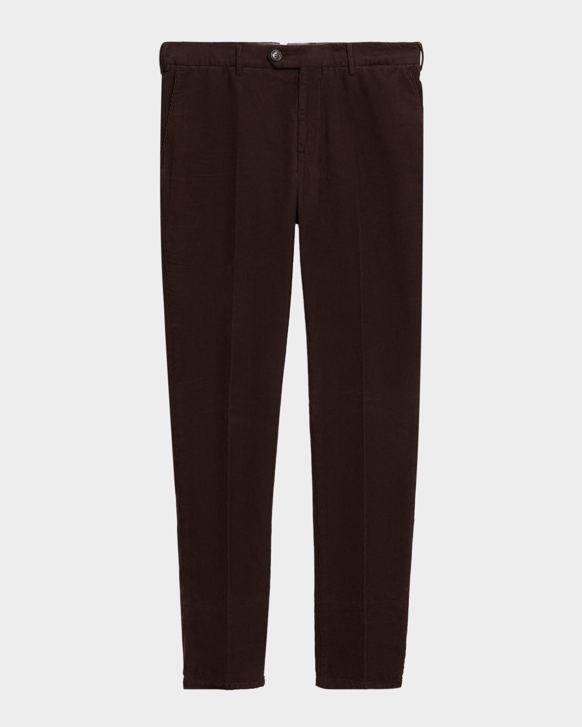 Brunello Cucinelli Men's Fine Corduroy Flat-front Pants In Brown