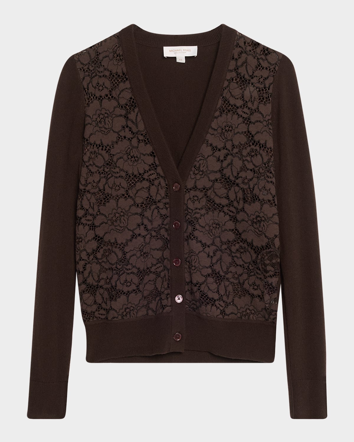 Lace Front Cashmere Cardigan