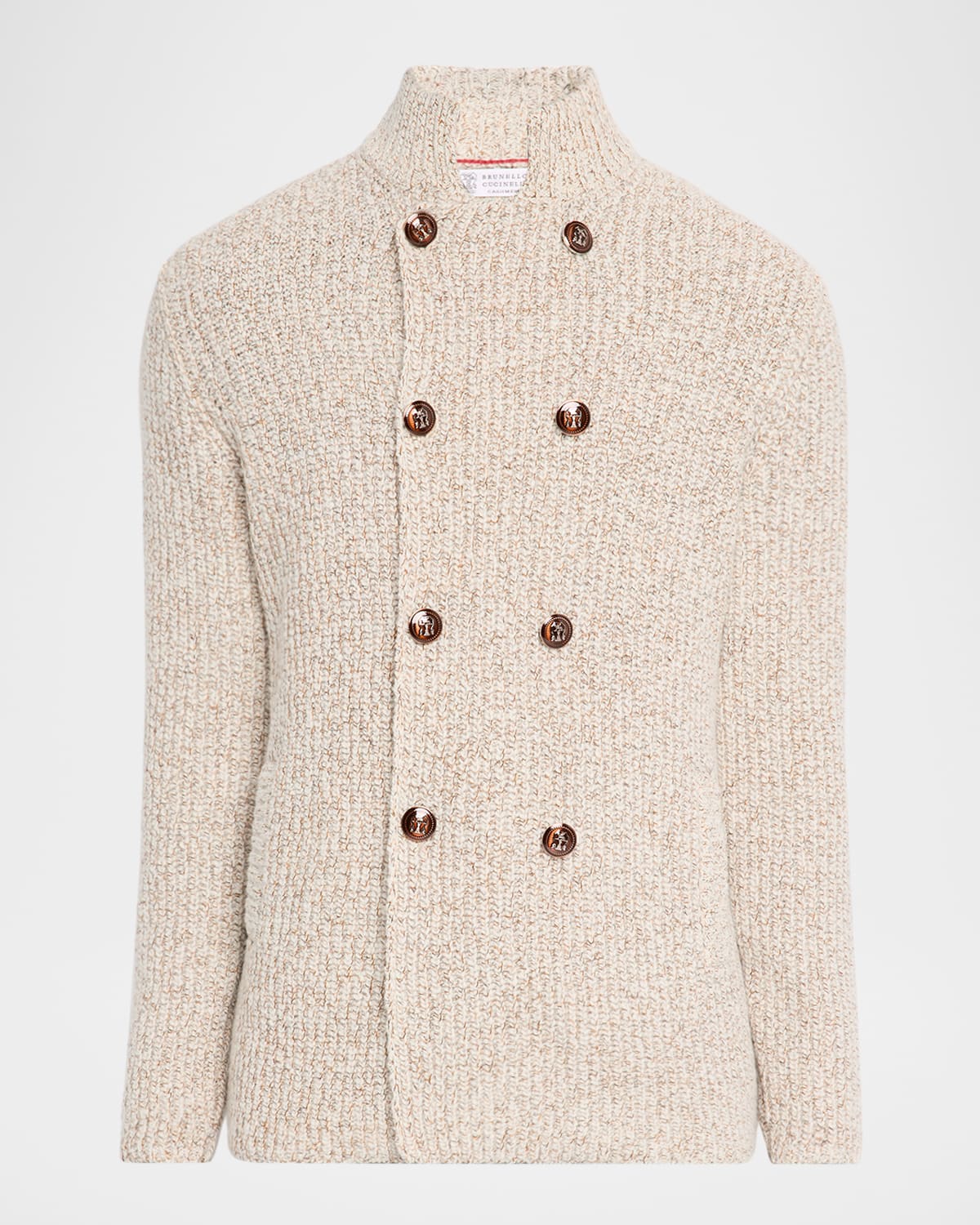 Men's Wool, Silk, and Cashmere Double-Breasted Cardigan