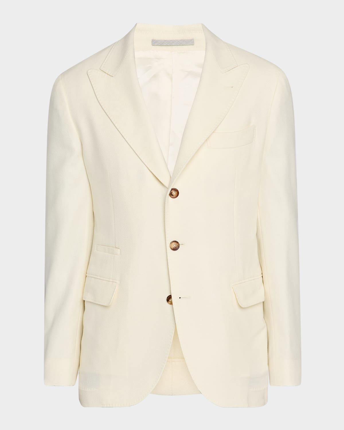 Brunello Cucinelli Men's Cavallery Twill Peak-lapel Sport Coat In Neutral
