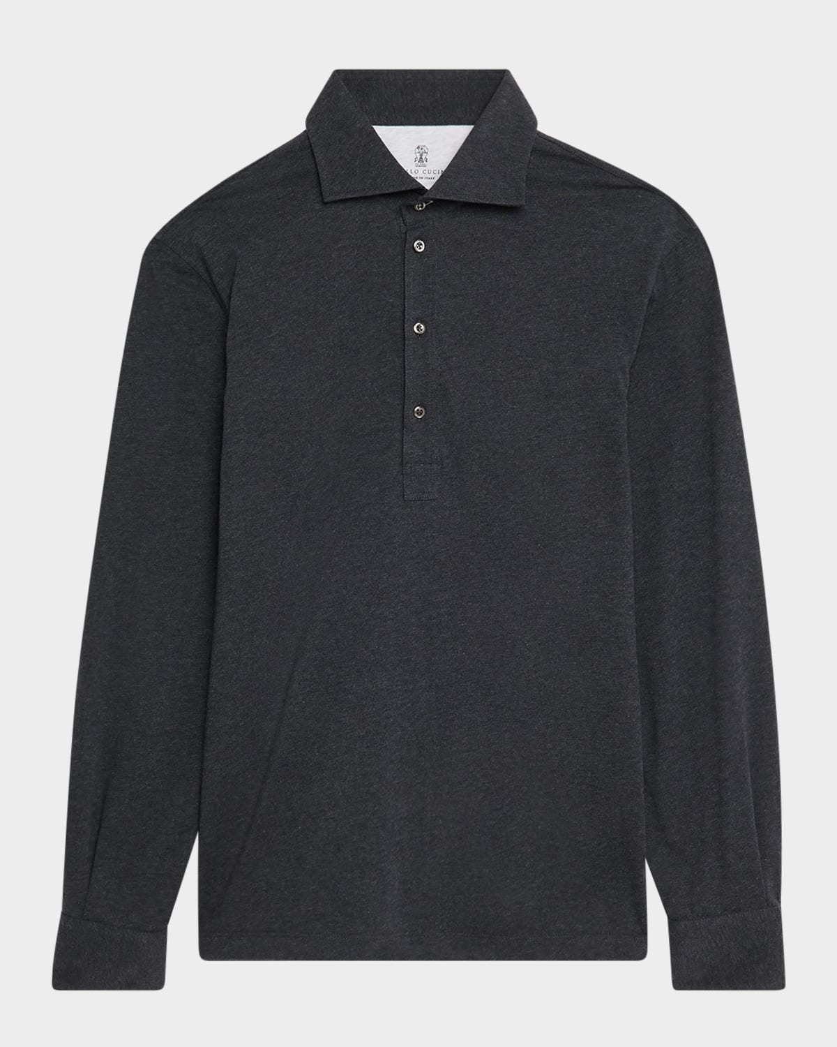 Men's Cotton Long-Sleeve Polo Shirt