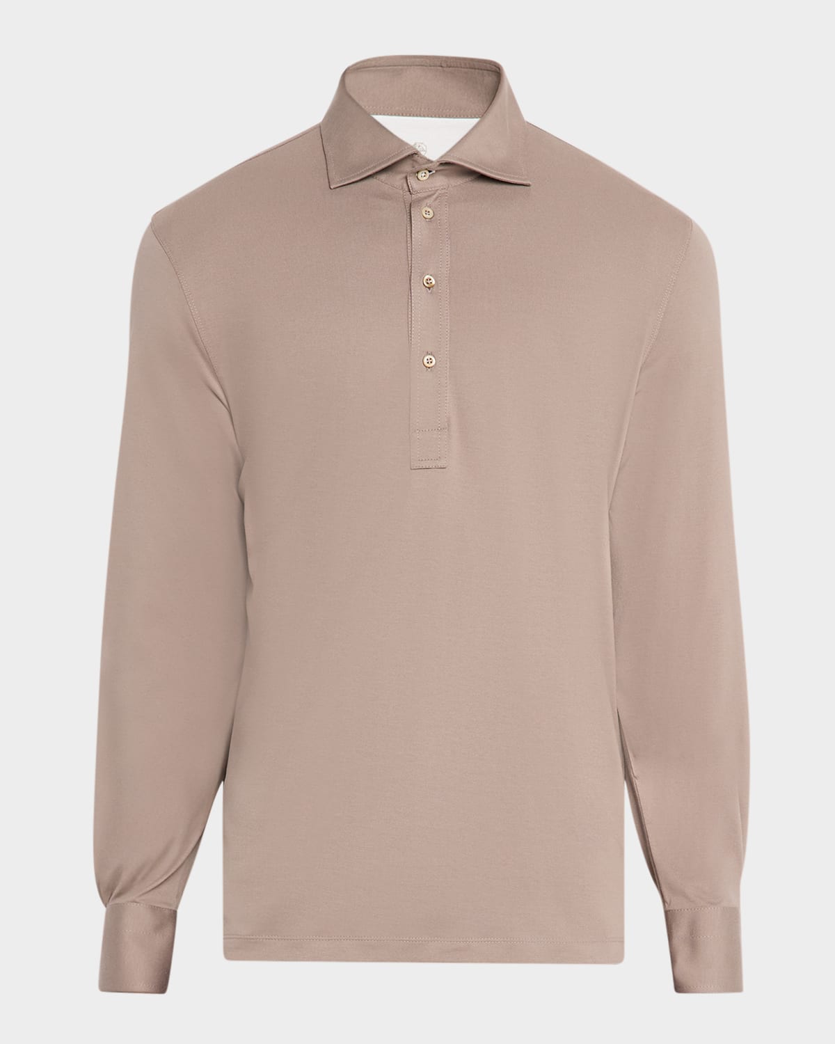 Men's Cotton Long-Sleeve Polo Shirt