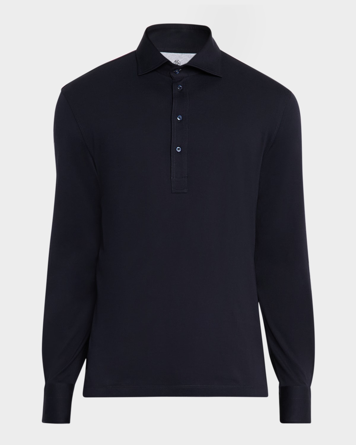 Men's Cotton Long-Sleeve Polo Shirt