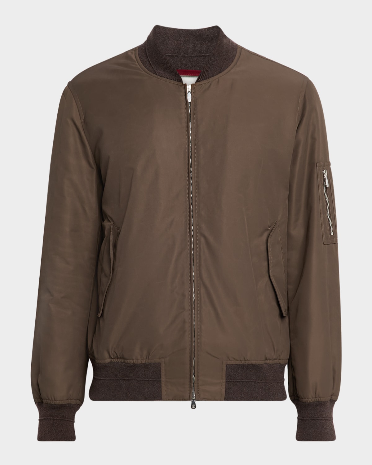 Brunello Cucinelli Bomber Jacket With Padding In Brown