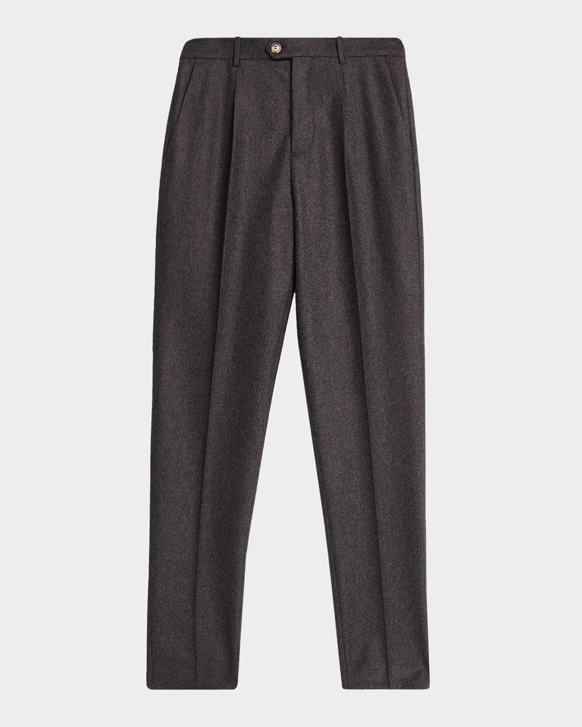 Men's Wool Flannel Single-Pleated Pants