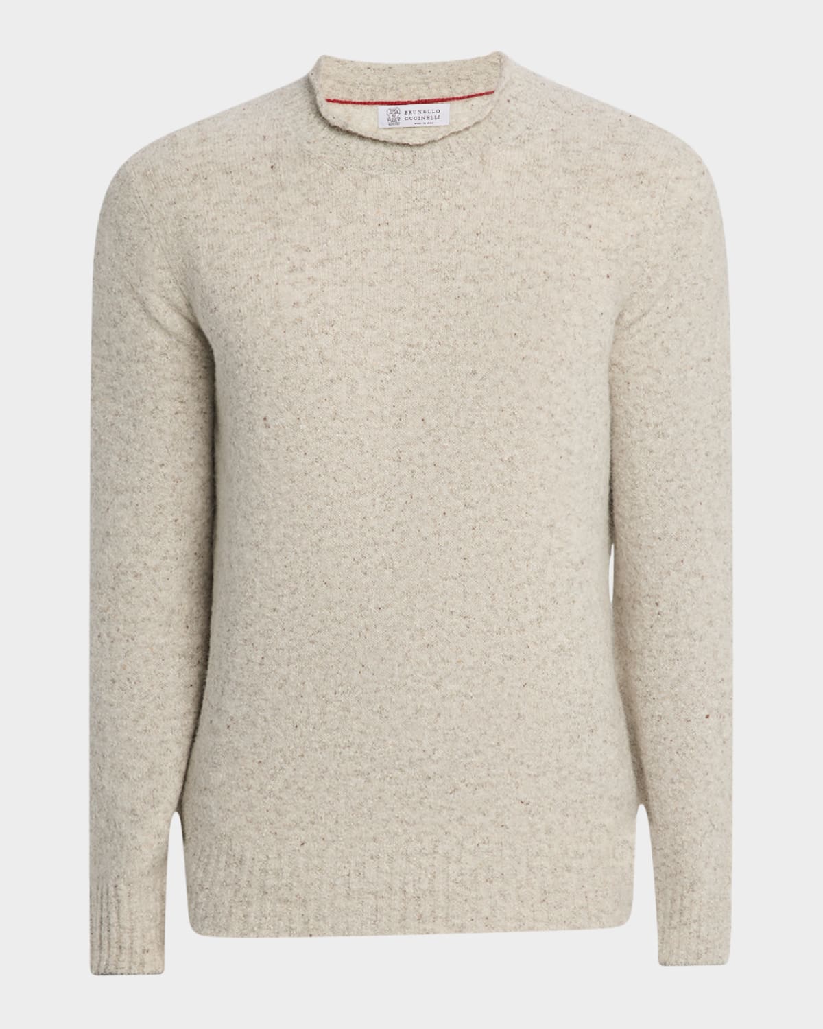 Men's Wool and Nylon Melange Crewneck Sweater