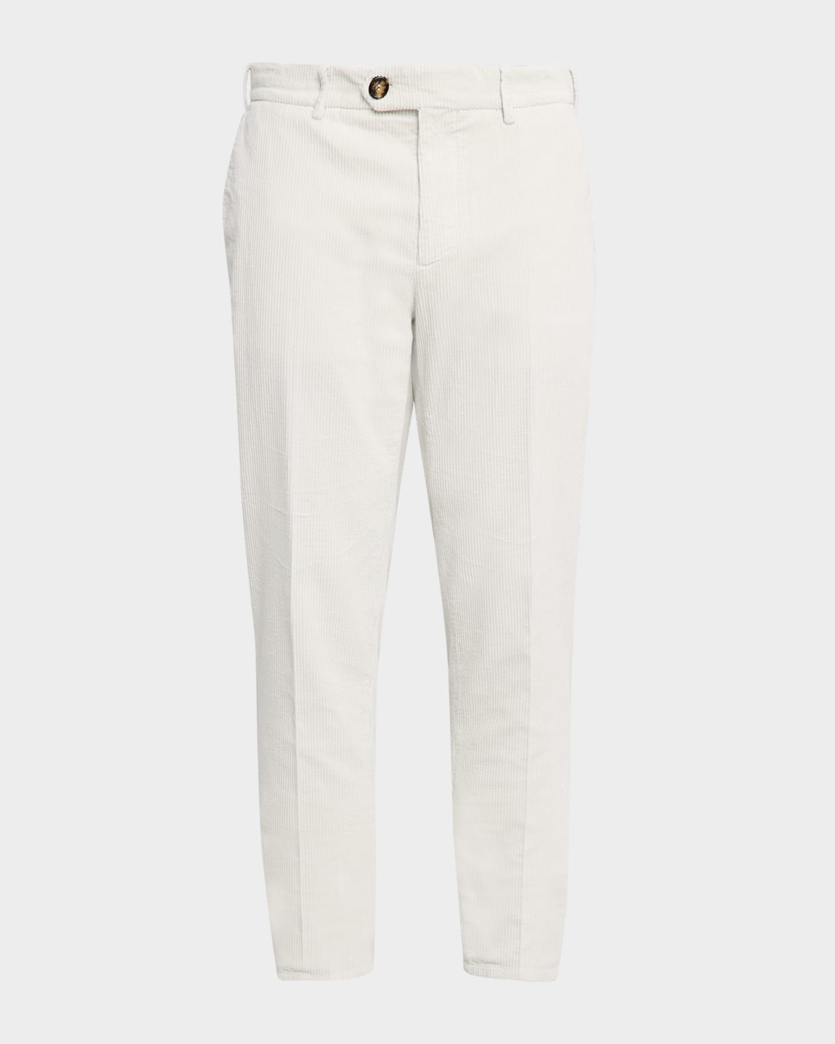 Brunello Cucinelli Cotton-virgin Wool Gabardine Italian Trousers In Gray