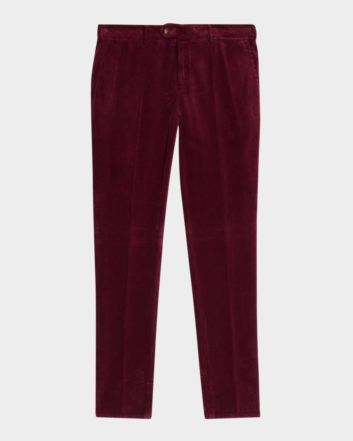 Brunello Cucinelli Garment-dyed Leisure Fit Trousers In Cotton Corduroy With Pleat Clothing In Burgundy