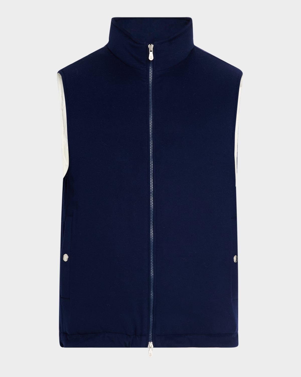 Brunello Cucinelli Men's Wool Full-zip Vest In Brown