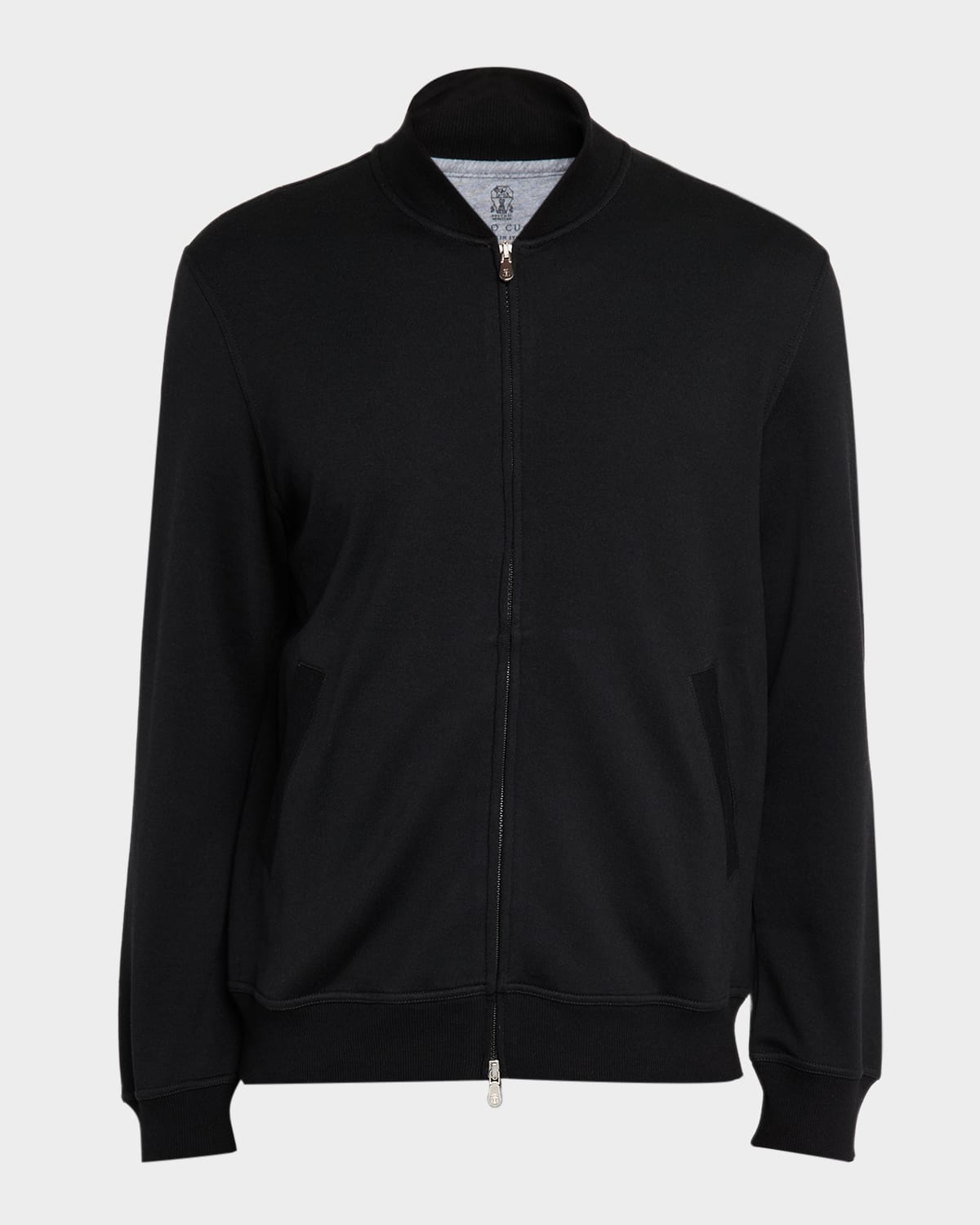 Brunello Cucinelli Men's Travel Full-zip Bomber Jacket In Black