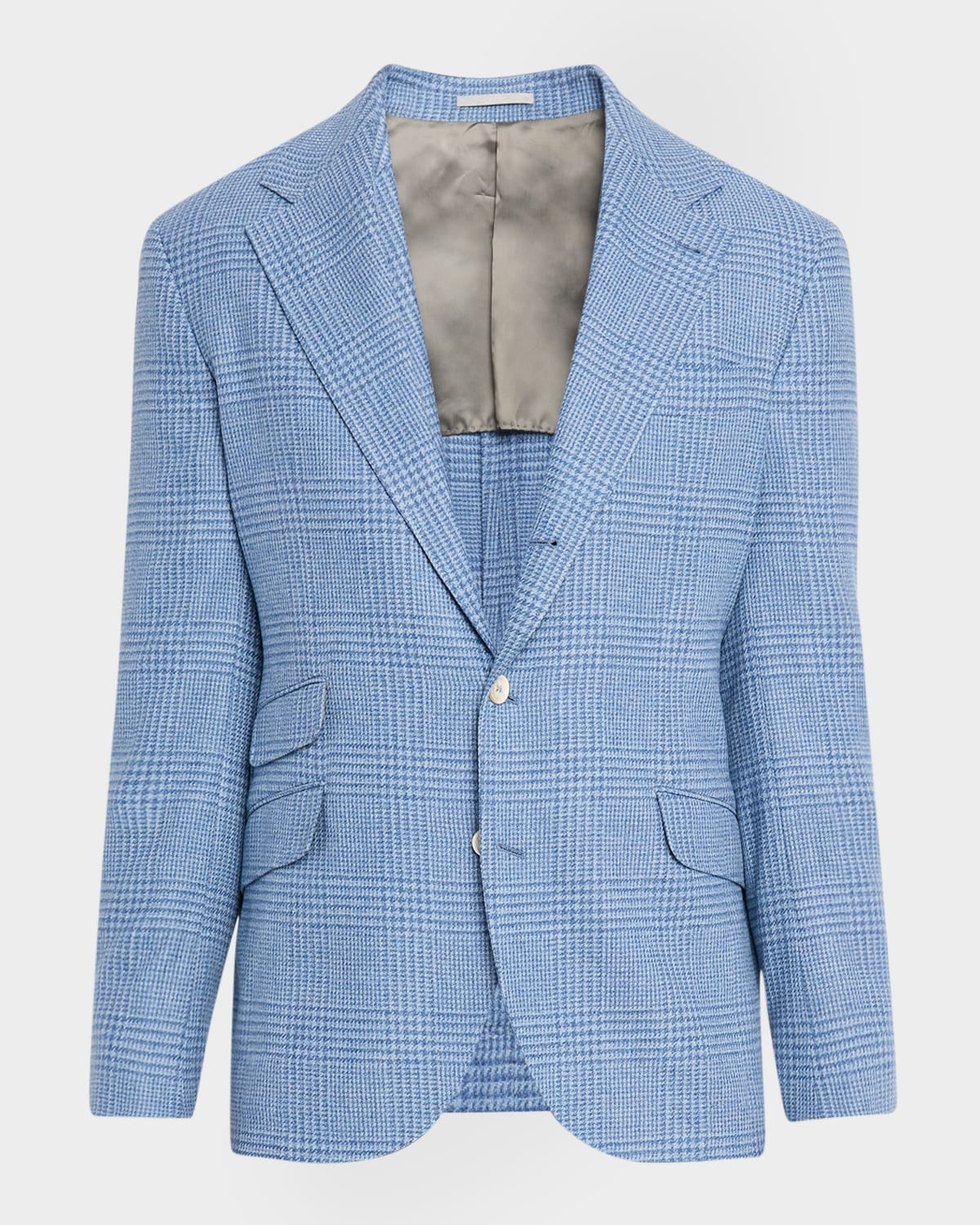 Brunello Cucinelli Men's Tonal Plaid Single-breasted Sport Coat In Gray