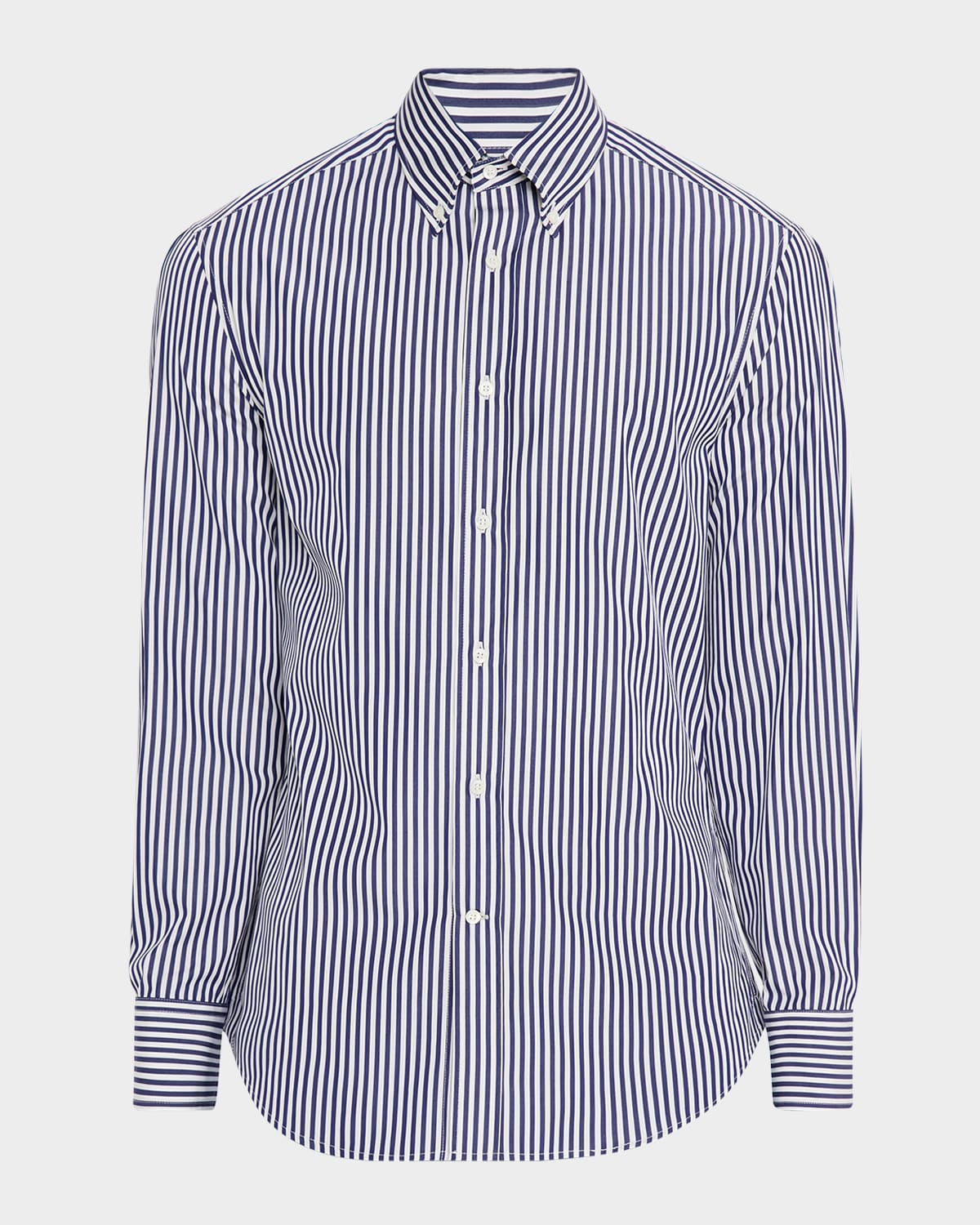Men's Cotton Wide Stripe Button-Collar Sport Shirt