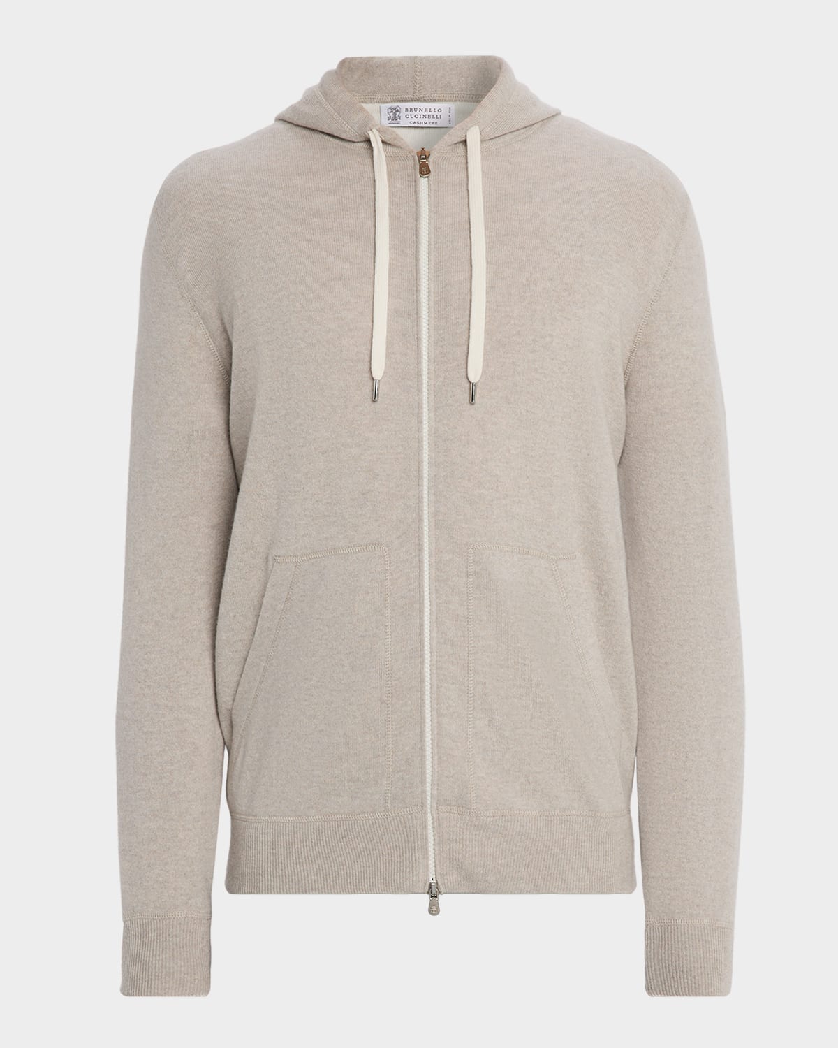 Brunello Cucinelli Men's Cashmere Full-zip Hoodie In Gray